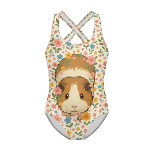 Image of Girls One Piece Swimsuits Axolotl Cross Back Swimwear Beach Summer Quick Dry Beach Bathing Suit