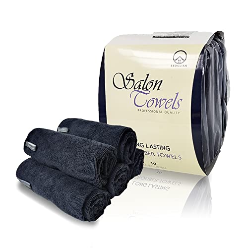 SEOULIAN Microfiber Hair Towel for Curly Hair - Ultra-Absorbent Microfibre Towels Set, Hairdressing Towels, Perfect for Hair & Body, Hand towels, Salon towels, Navy, 73cm x 40cm, Pack of 5