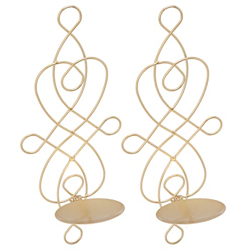 Generic Candelabro de Pared, Candelabro de Hierro de Gran Practicidad para Dormitorio, Pasillo, 2 Juegos (Gold)