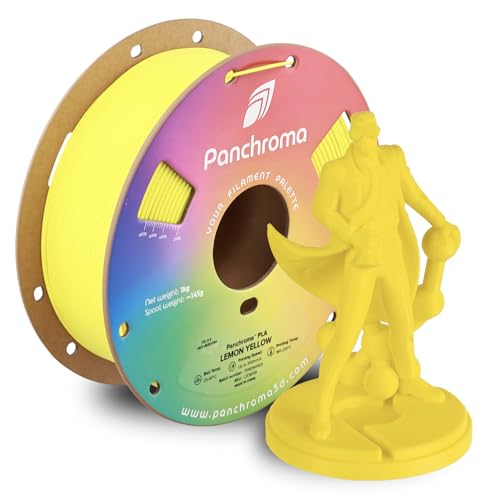 Panchroma PLA Lemon Yellow 3D Printer Filament, 1.75mm, 1kg Spool, Easy to Print, High Speed Printing, Tangle Free, AMS Compatible, Perfect for Toys, Decor, Miniatures, Models & Cosplay