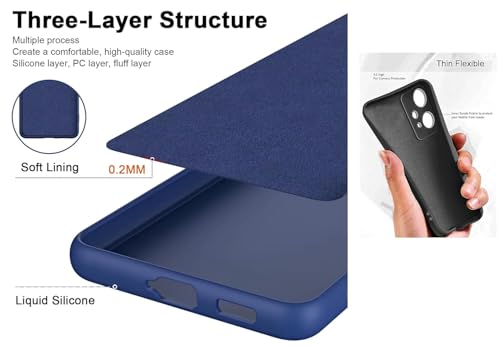 Image of Liquid Silicon TPU Cloth in-Side | Camera Protection Anti-Slip Grip Back Case Cover Compatible for Realme 15 Lite 5G - Starry Black