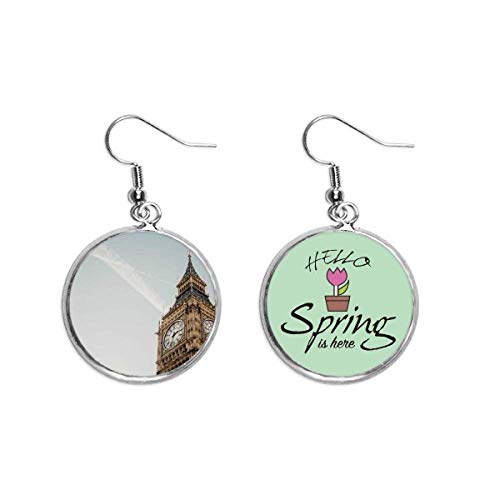 Pendientes de Big Ben nubes cielo azul joyas de temporada primavera