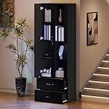 Kelodan 2-türige Vitrine, freistehende Standvitrine mit transparenter Tür, beleuchtete...