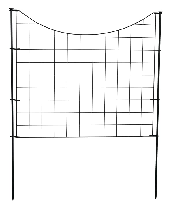 Garmix Grillage De Jardin Convexe 11 Pièces 71x79cm 6X6cm Noir