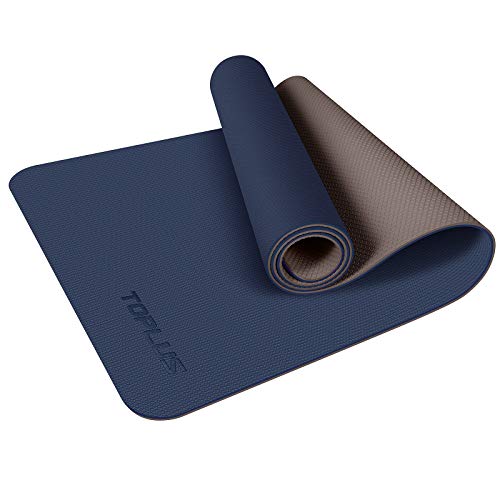 TOPLUS Yoga Mat, Non-Slip Texture Pro Yoga Mat Eco Friendly Exercise & Workout Mat with Carrying Strap - for Yoga, Pilates and Floor Exercises (Dark Blue)