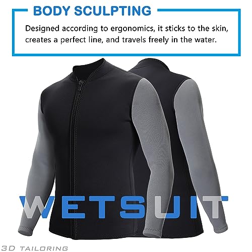 Chaqueta y Pantalones para Traje de Neopreno para Hombre 3mm, Manga Larga, para Natación, Surf, Buceo y Deportes Acuáticos miniatura 5
