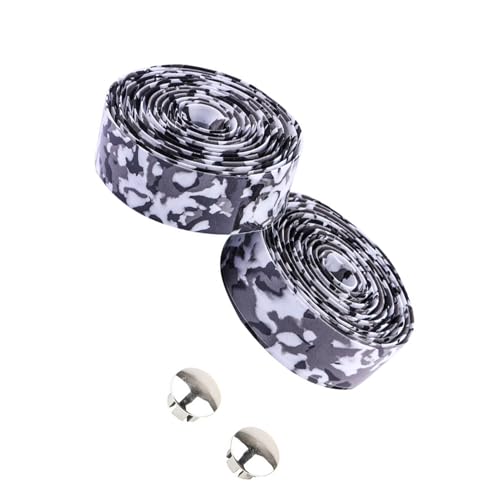 2x サイクリングエッセンシャル 軽量 自転車ハンドルバーテープ ロードバイク用 フェイクレザー 自転車ハンドルバーテープ 延性 カモフラージュ 迷彩