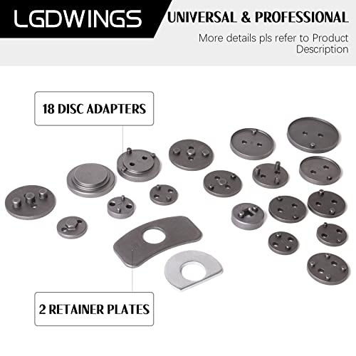 Lgdwings 26Pcs Heavy Duty Disc Brake Piston Caliper Compressor Rewind Tool Set Wind Back Tool Kit For Brake Pad Replacement Reset, Fits Most American, European, Japanese Autos #TOP2