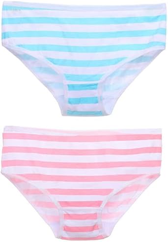 FASXIR Japanese Style Cute Striped Strawberry Cotton Thong Bikini Underwear Cosplay Panties For Women Pack of 2