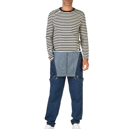 Salopette de protection en jean coupe ajustée avec finitions renforcées