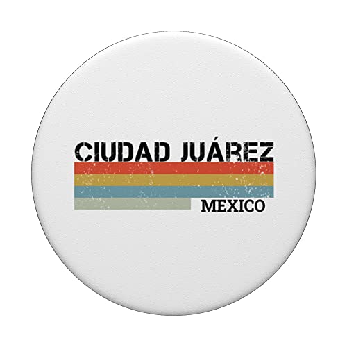 Ciudad Juarez Vintage Stripes PopSockets Swappable PopGrip, Black - Image 3
