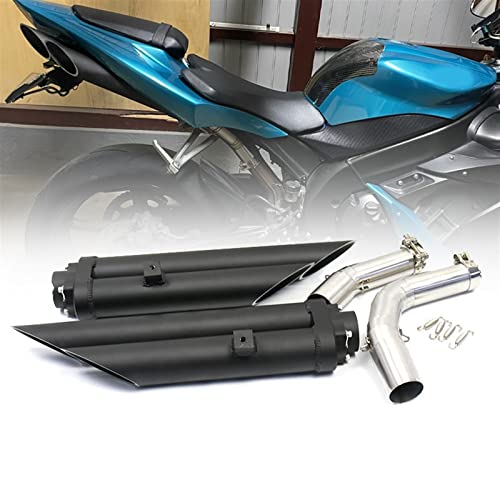 に適合するR1 YZF-R1 2004 2005 2006 2007 2008 2009 2010 2011 2012 2013 2014 年デュアルアウトレット排気マフラーパイプ