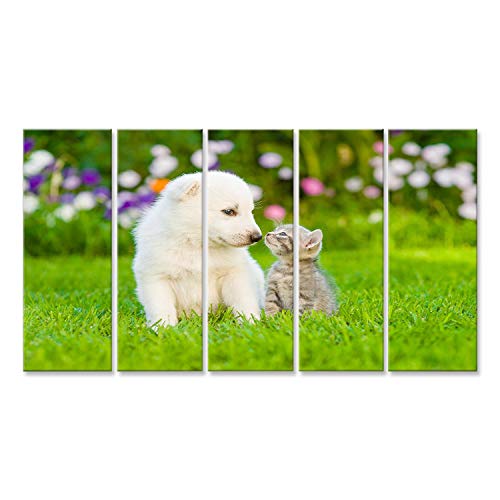 islandburner Cadre Moderne BFI Hund und Kätzchen Impression sur Toile  Cadre x fauteuils Salon Cuisine Meubles Bureau Maison  Photo Format XXL XXL 170x80 5 Tele