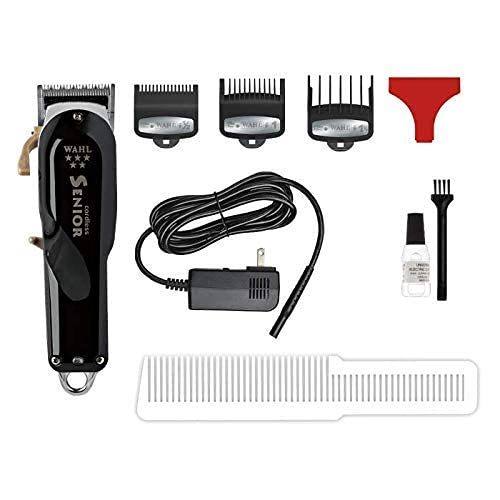 Wahl Professional - 5-Star Series Cordless Senior #8504-400 - 70 Minute Run Time - Includes Weighted Cordless Clipper Charging Stand #3801 - For Professional Barbers And Stylists #TOP7