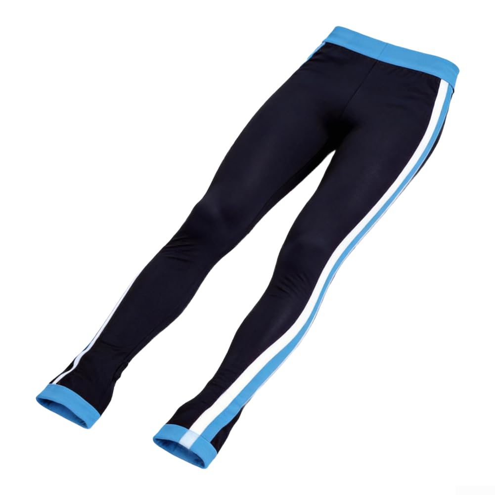 Pantaloni da allenamento impermeabili a righe per pattinaggio artistico, leggings traspiranti ad alta elasticità per donne e ragazze, collant sportivi ad asciugatura rapida, per pratica e