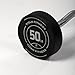 Titan Fitness 50 LB Rubber EZ Curl Fixed Barbell, Pre-Loaded Weight Bar for Strength Training & Weightlifting