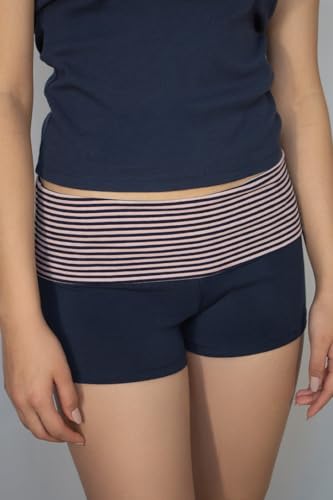 Image of Women Fold Over Lounge Shorts Low Waist Fitted Pajama Shorts Cute Sleep Pj Short Bottoms Roll Over Yoga Shorts