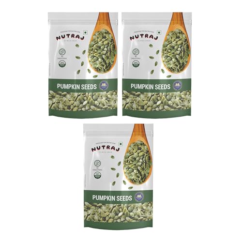 Image of Nutraj Pumpkin Seeds 600g (200g x 3) Pouch | Kaddu Beej | Seeds for Eating | Seed Cycling