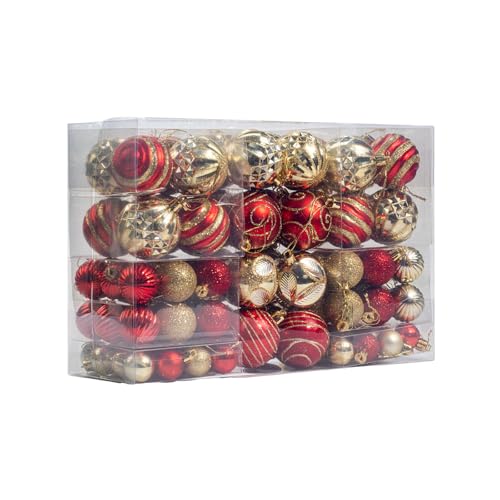 Christmas Tree Ornaments Set, 100ct Shatterproof Christmas Tree D...