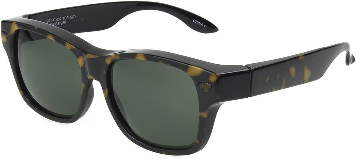 Solar Shield Iconic Lakewood Fits Over Sunglasses Tortoise frame Green lenses 54 mm
