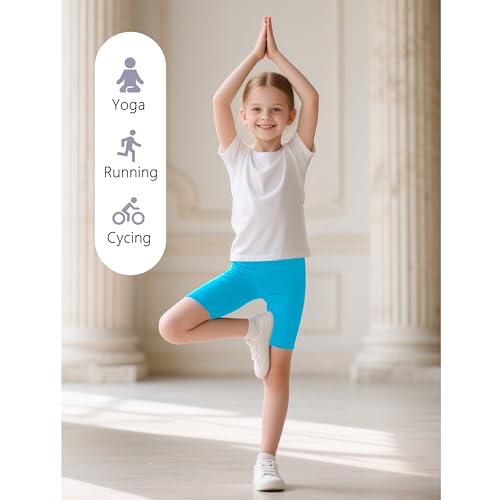 Coralup Pacote com 6 shorts de dança para meninas, shorts de bicicleta, respiráveis para esportes, r