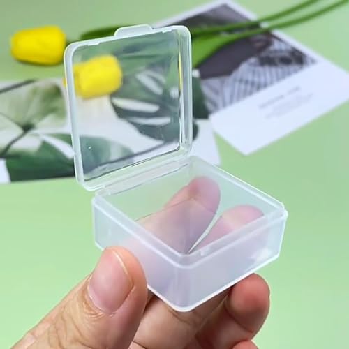 Image of 12 Pack Plastic Storage Cases with Lid, 1.5 x 1.5 x 0.71 Inch,Square Empty Clear Plastic Storage Containers for Small Items, Jewelry, Earrings, Necklace, Rings, Cosmetics, Threads, Beads, Crafts etc.