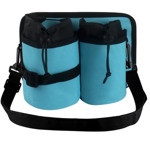 Image of Travel Cup Sleeve Adjustable Divider for Bottles Carry on Case Fits Roll on Suitcase Handles Gifts for Flight Attendants Travelers Accessories Lake Blue