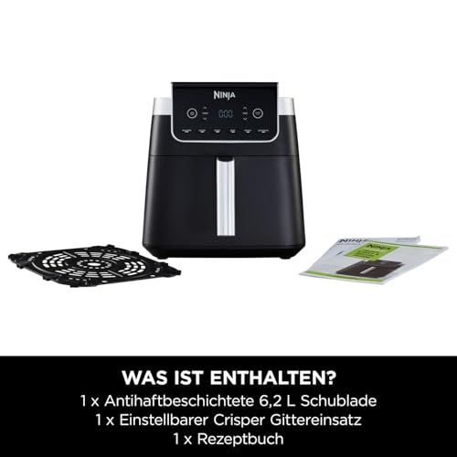 Ninja Air Fryer Heißluftfritteuse MAX PRO, 6,2L, Antihaftbeschichtung, spülmaschinenfester Korb...