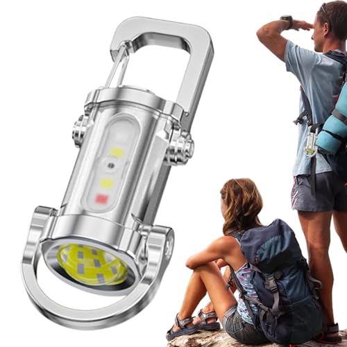 Jubilofex Lampe Torche Portative Pour Clés,Lampe Torche Rechargeable pour Clés - Lumière Vive Étanche Équipement De Survie Pour Les Activités De Plein Air, La Randonnée, Le Camping Et La Pêche