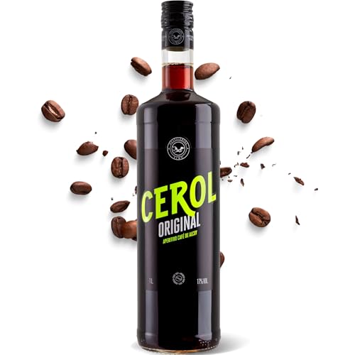 Café Licor Cerol Original 1L – Aperitivo de Alcoy – Bebida Espirituosa de Café Arábica Natural – Diferente al Licor de Café Convencinal - Sabor Auténtico y Elaboración Artesanal – Licores Sinc