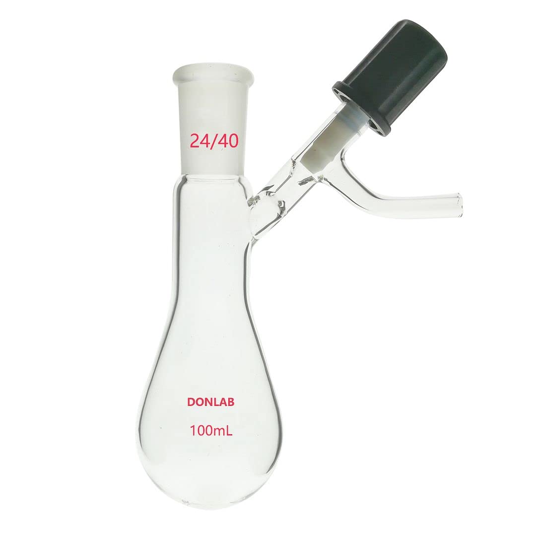 DONLAB FLR01 ASTM STD Glass 50ml SCHLENK Reaction Flask with 04mm