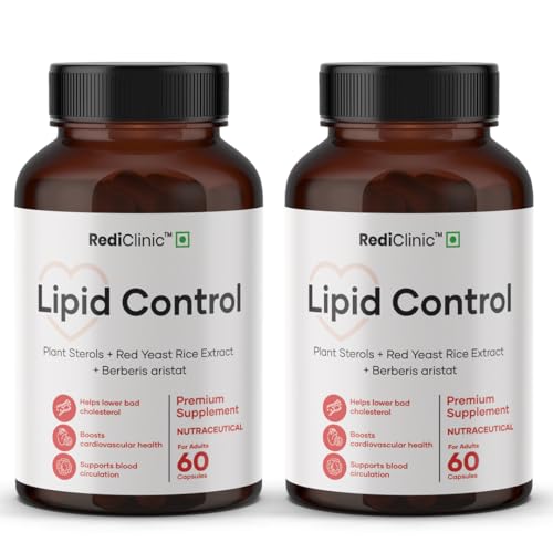Image of Lipid Control Capsules |Blend of Plant Sterols, Arjuna, Guggul | Helps Manage Cholestrol Levels and Supports Heart Health | Pack of 2-60 Capsules