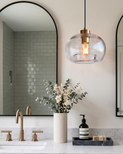 Image of CASAMOTION Pendant Light, Hand Blown Glass,Brass Gold