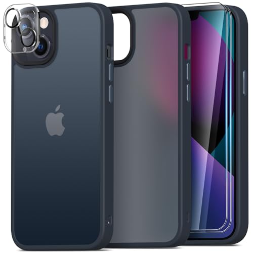 Mootobo für iPhone 15 Hülle, 4 in 1 Handyhülle iPhone 15 mit 2 Stück Schutzfolie +1 Stück Kameraschutz, Military Grade Stoßschutz mit Anti-Fingerprint Matte Rückseite 6,1 Zoll-Gelb