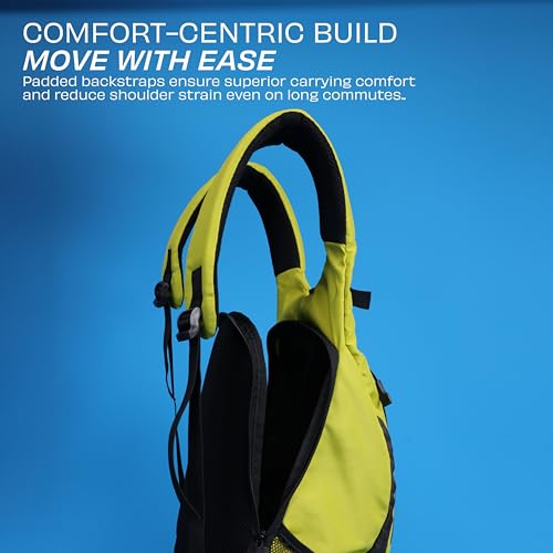 Image of Nivia Conviction 2.0 Sports Backpack For Men And Women, 25L Lightweight Gym And Training Bag With 15-Inch Laptop Compartment, Padded Straps, Quick Access Pocket, Side Bottle Holder (Black /Yellow)