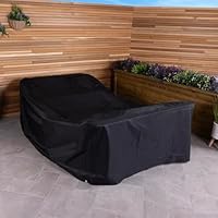 CHARLES BENTLEY Large Rectangular Furniture Set Cover, Tear Resistant, Waterproof, For Outside, Patio, Garden Table Cover, Windproof, Large, Weatherproof, Easy Clean & Storage, In Black (250x175x86cm)