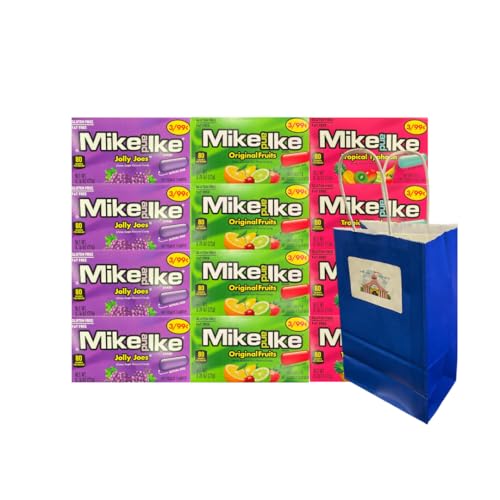 Variety Pack Mike and Ike Dulces Frutales Masticables 12 Paquetes miniatura 1