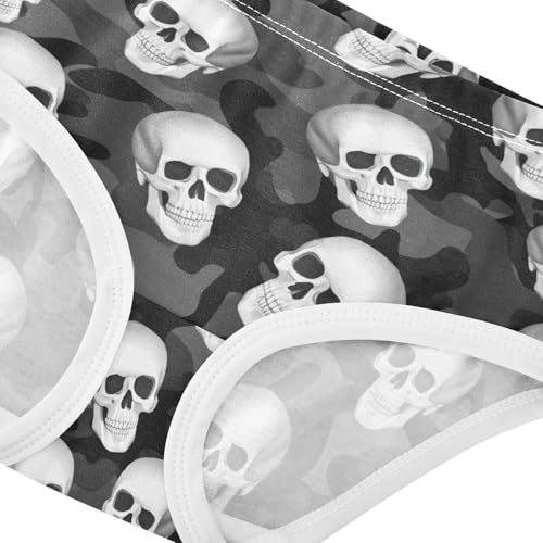 Joisal Girls Underwear Toddler 2t Cotton Little Girl Panties Fun Print Briefs Girls Undies Dark Gray Black Camouflage Skulls4