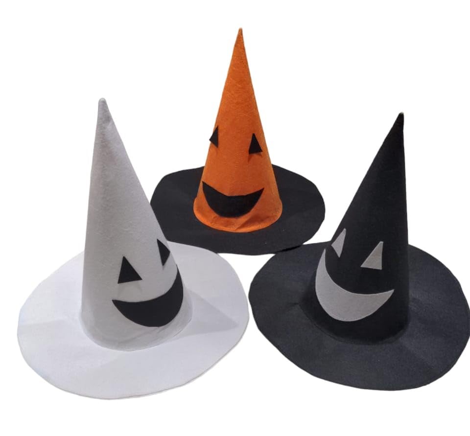 Image of Kaku Fancy Dresses Witch Hat for Girls, Witch Costume Accessory for Halloween Party Prop Multicolor Witch Hat