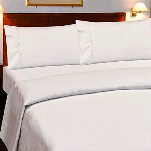 Srp Linen 100-Percent Cotton Percale 600-Thread-Count Super Soft Hotel Bed Sheet Set With Bonus Pillowcases Emperor/Wyoming King Solid White Fit Up To 19" Inches Extra Deep Pocket With Heavy Fabric With Wholesale Price #TOP1