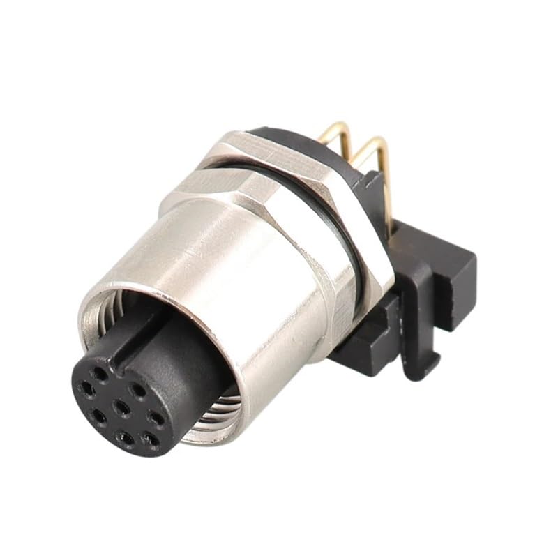 Gniazdo wtykowe lotnicze M12 3/4/5/8/wygięte gniazdo łokciowe płyta spawalnicza płytka PCB płyta wtykowa czujnika 90 stopni IDGTTLDF (gięcie-8p żeńskie, 5 szt.)