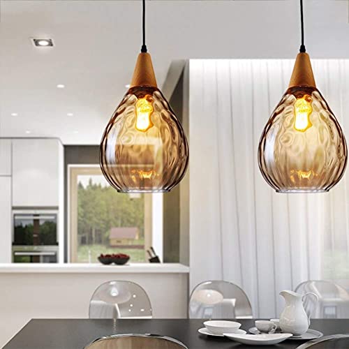 Lámpara de araña con pantalla de vidrio y cable ajustable para iluminación interior 8