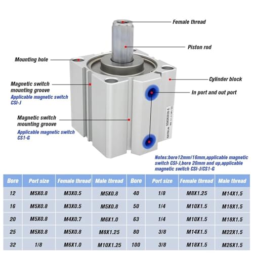 Cylindre double tige SDAD32 anti-rotation pour guidage précis - 3