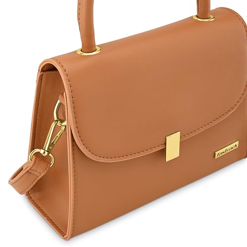 Image of Fastrack Solid PU Structured Handheld Bag For Women, Girls and Ladies| with Detachable Sling Strap and Button closure | Ladies Purse Handbag | Handbags for Casual Carry
