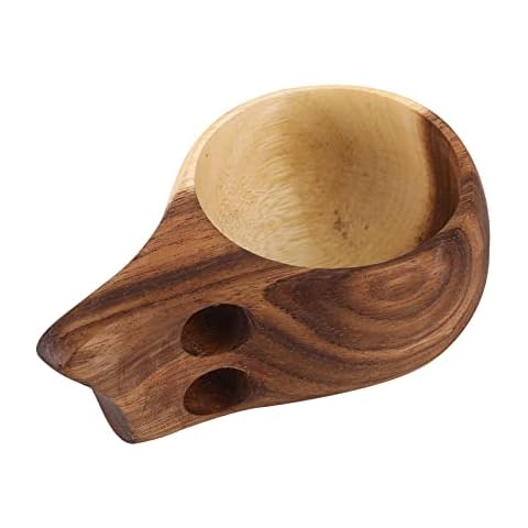 olelo Acacia Wooden Cup Camping Cup Nordic Style Handmade Natural Portable Wood Mug Drinking Cup for Coffee, Tea and Milk (model b) Cover