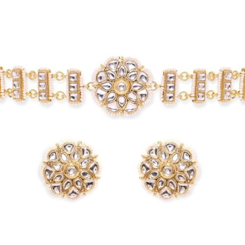 Image of Rubans Choker Necklace Set Traditional Stylish Jewellery Gift for Women & Girls