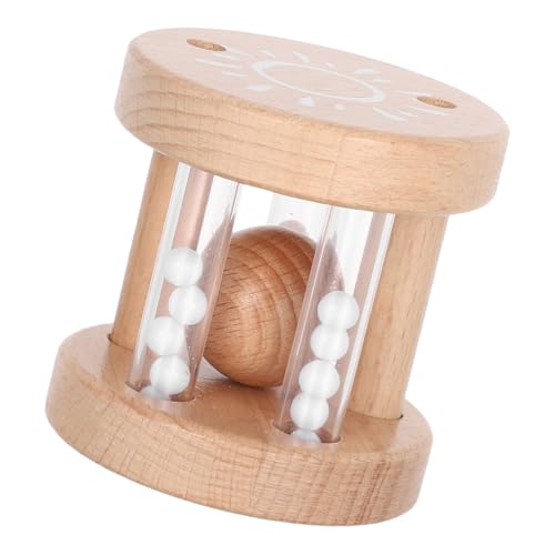 UPKOCH 木製ビーズ入り太陽型ラトル 手持ちおもちゃ 感覚発達促進 軽量設計で握りやすい モンテッソーリ知育楽器 リズム遊びと創造性を育