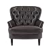 Christopher Knight Home Alfred Tufted Bonded Club, Contemporary Lounge Accent Chair, Brown Leather