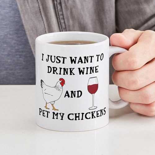 Taza de cerámica 11 oz Chickens And Wine miniatura 6