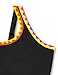 Qaoerde Girls Swimsuit Bathing Suits Size 8-10 Solid Color One Piece Swimsuits Colorful Contrast Trim Bathing Suit Adjustable Straps Girls' Swimwear Black 9-10Y